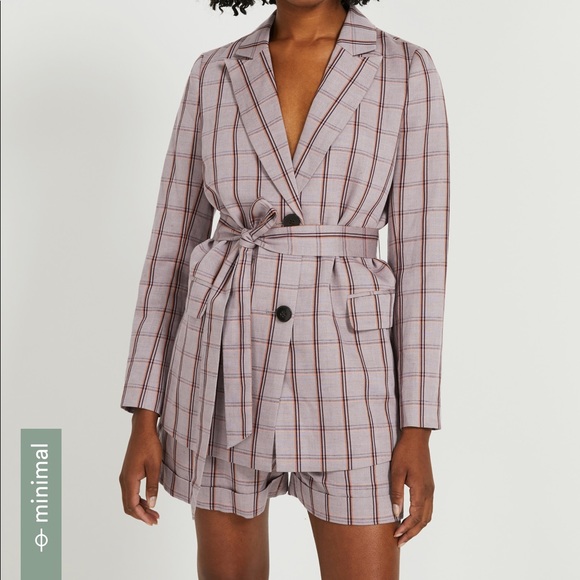 Frank & Oak Jackets & Blazers - Frank & Oak linen-Tencel plaid blazer